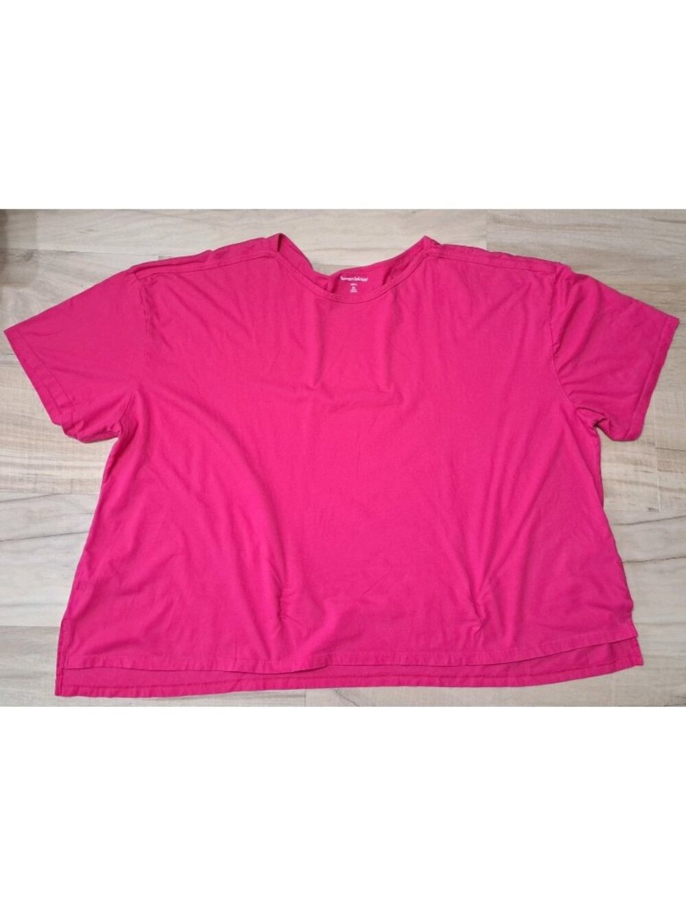 Woman Within 6X Raspberry Pink Short Sleeve Top Minimalist Layering